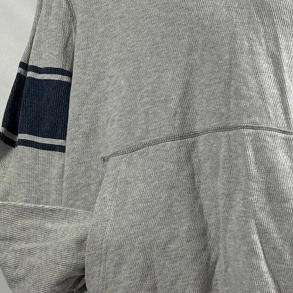 Banana Republic Men XL Gray Waffle Knit Henley Hoodie Sweatshirt Holiday 2015